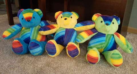 Bright Stripes Teddy Bears
