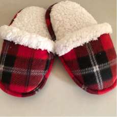 Plush Plaid Slippers