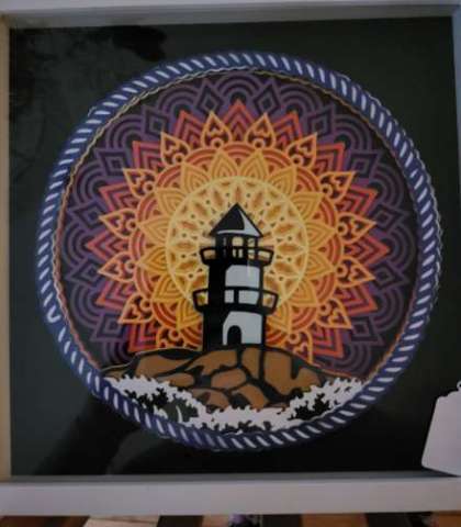 Framed Lighthouse Mandala