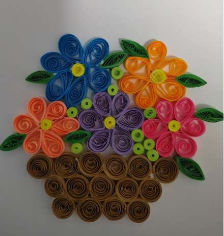 Quilled Basket of Flowers