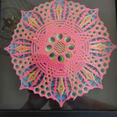 3d Framed Neon Seashell Mandala