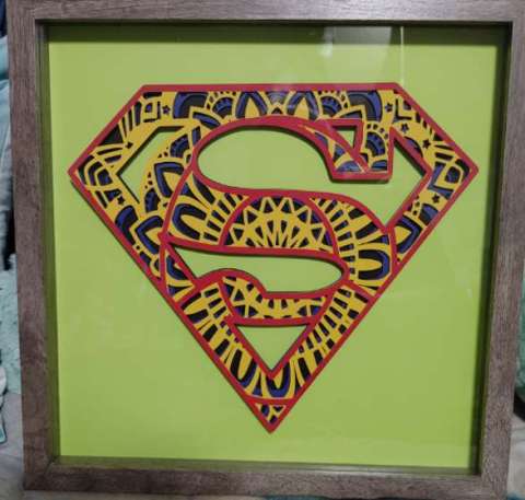 3d Framed Superman Mandala
