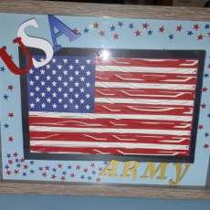 3d Framed Army /Usa Mandala