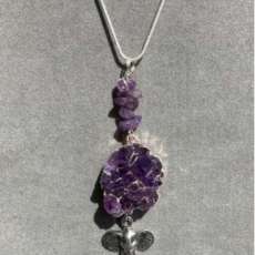 Amethyst & Sterling Silver Elephant Pendant