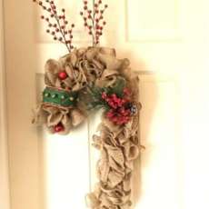 Burlap Rudolph Door Wreath