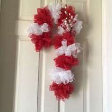 Candy Cane Burlap Wreath