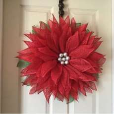 Burlap Poinsettia Wreath