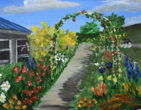 The Bridge of Flowers - 8 X 10 Acrylic on Canvas