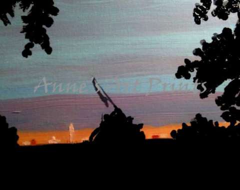 Iwo Jima Memorial at Sunset - 8 X 10 Acrylic on Canvas