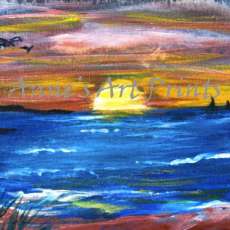 Ocean Sunset - 8 X 10 Acrylic on Canvas