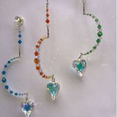 Hearts N Half-Moon Crystal HangUps