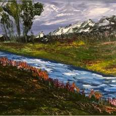 12” X 16” Pallet Knife Oil Painting.