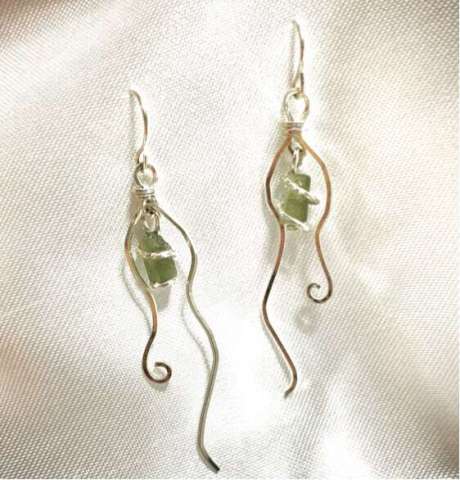 Sterling Silver Moldavite Earrings