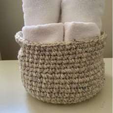 Handmade Wool Basket With Handles.