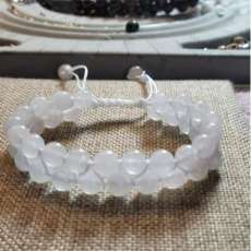 Icy White Jade Double Drawstring Bracelet