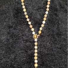 Yellow Crazy Lace Agate Necklace