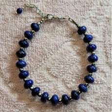 Natural Lapis Lazuli Rondelle Bracelet