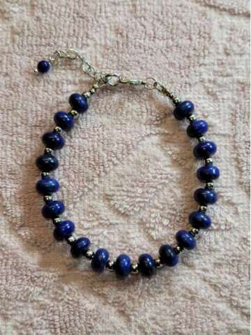 Natural Lapis Lazuli Rondelle Bracelet