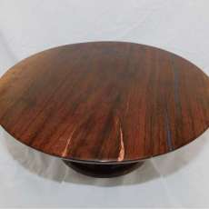 Walnut Cake Stand With Lapis and Copper Inlay