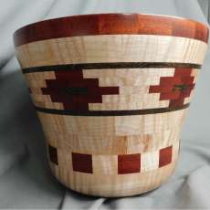 Bowl From Curly Maple, Bloodwood and Wenge