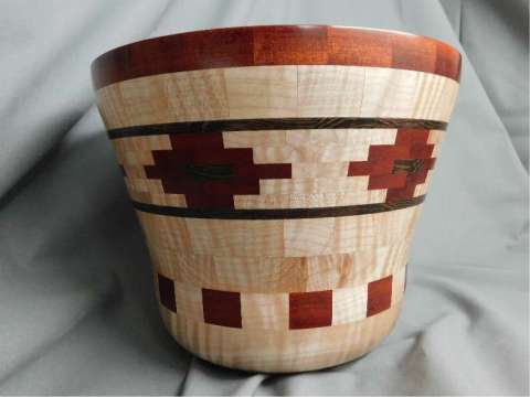 Bowl From Curly Maple, Bloodwood and Wenge