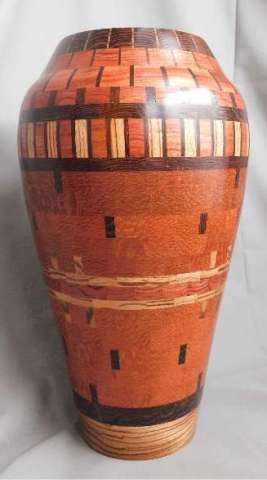 Segmented Vase From African Woods