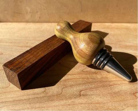 Brazilian Yellowheart Bottle Stopper