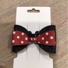 Faux Leather Mickey Mouse Hair Bow