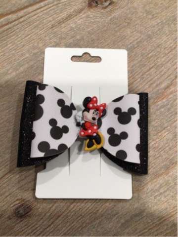 Faux Leather Minnie Mouse Hair Bow