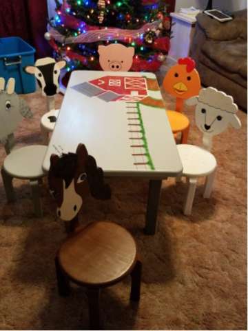 Kids Farm Table Set