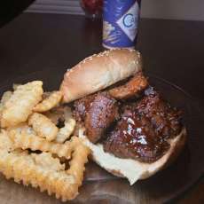 Smoked Pork Burnt Ends Sandwich
