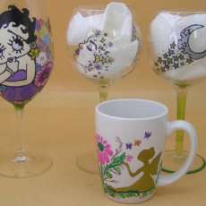 Hand Painted Cocktail Glasses and Mugs