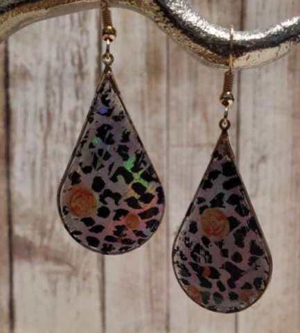 Leopard Print Resin Earrings