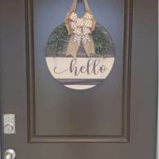 Hello Wooden Front Door Hanger