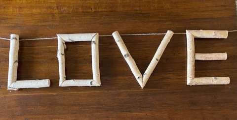 12” Birch “Love” Hanging Letters