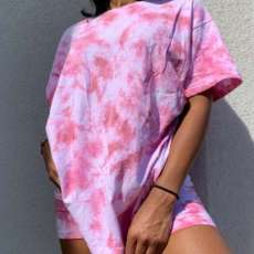Pink Tee & Biker Short Set