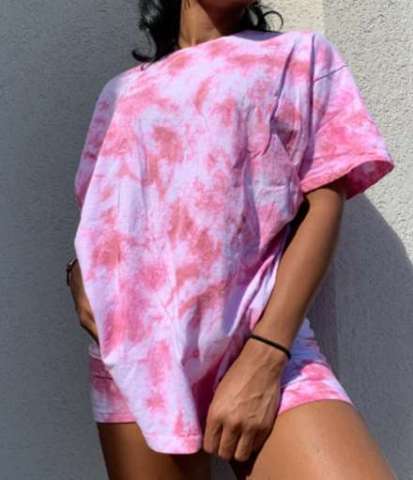 Pink Tee & Biker Short Set