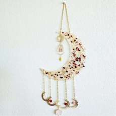 Garnet & Carnelian Resin Moon Chime