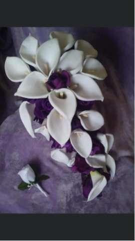 Silk Bridal Bouquet and BoutonnièRe Set