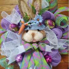 Easter Bunny Deco Mesh Wreath