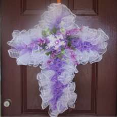 Purple Cross Wreath