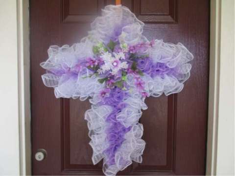 Purple Cross Wreath