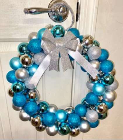 Teal and Silver Wreath