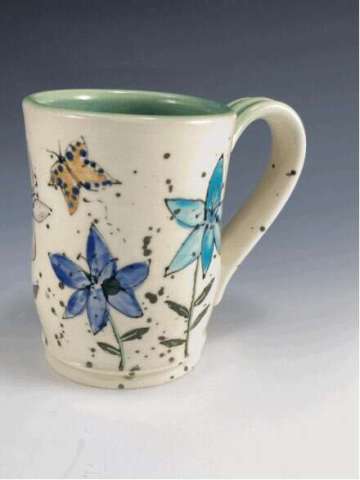 Butterfly and Flower Mug