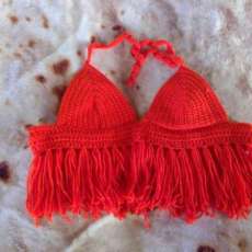 Orange Tassel Top