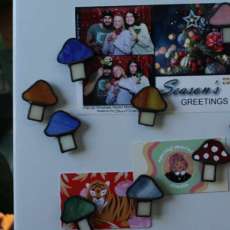 Stained Glass Mushroom Magnets