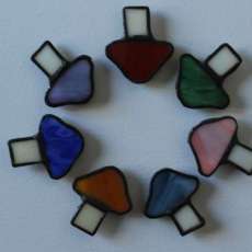 Stained Glass Mushroom Magnets