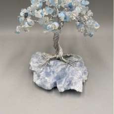 Aquamarine Leaves on Blue Calcite Base
