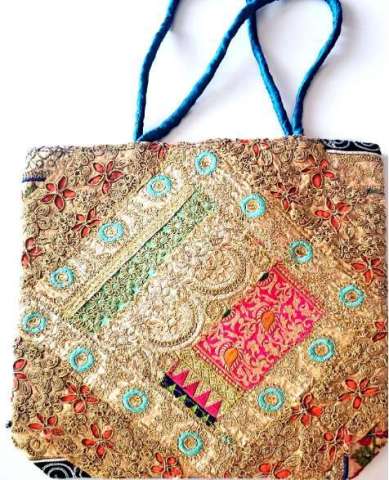 Embroidered Patchwork Large Tote