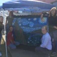 Kingston High School Students Painting Our Trash Dumpsters